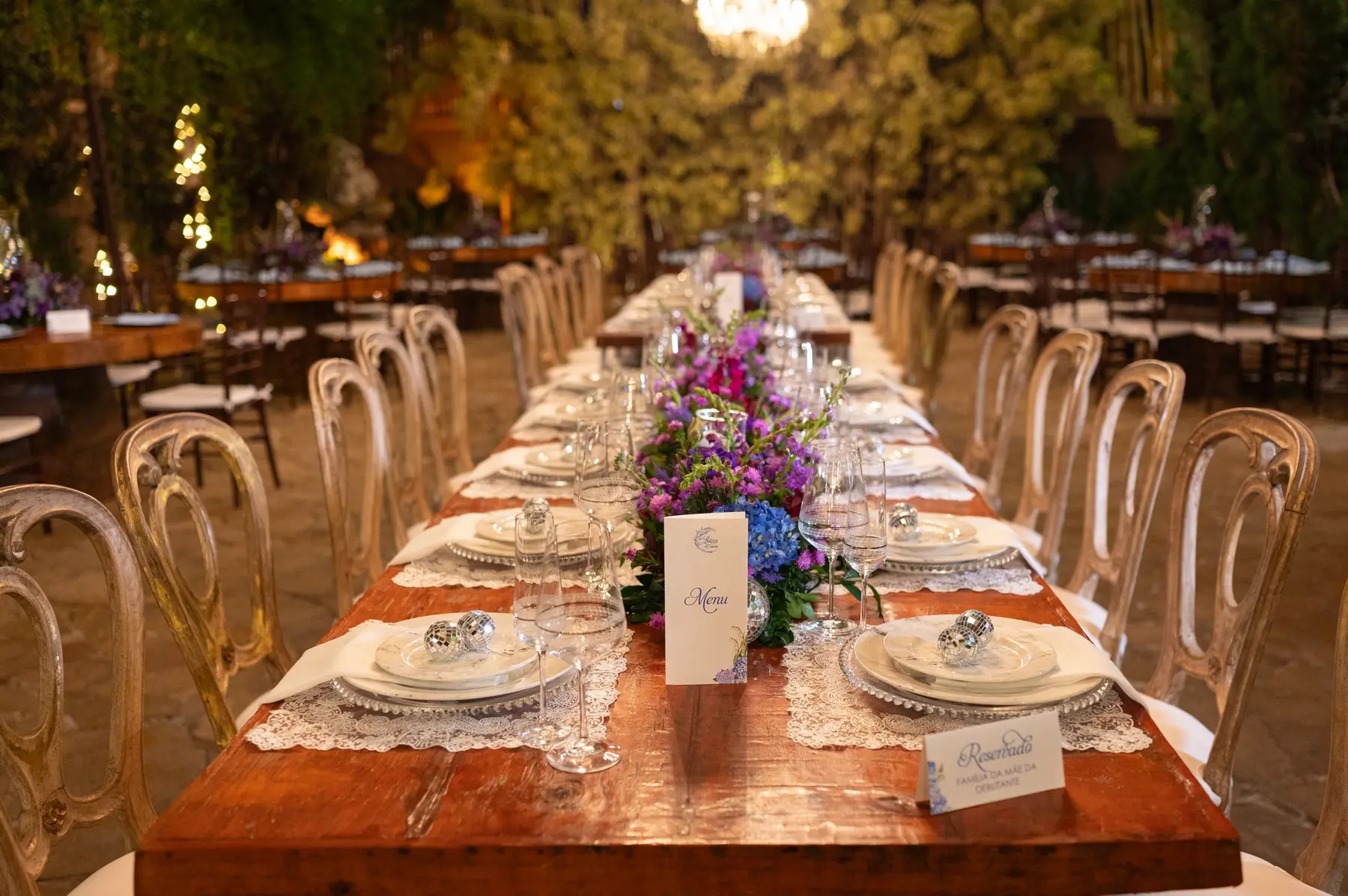 Detalhe da festa de 15 anos